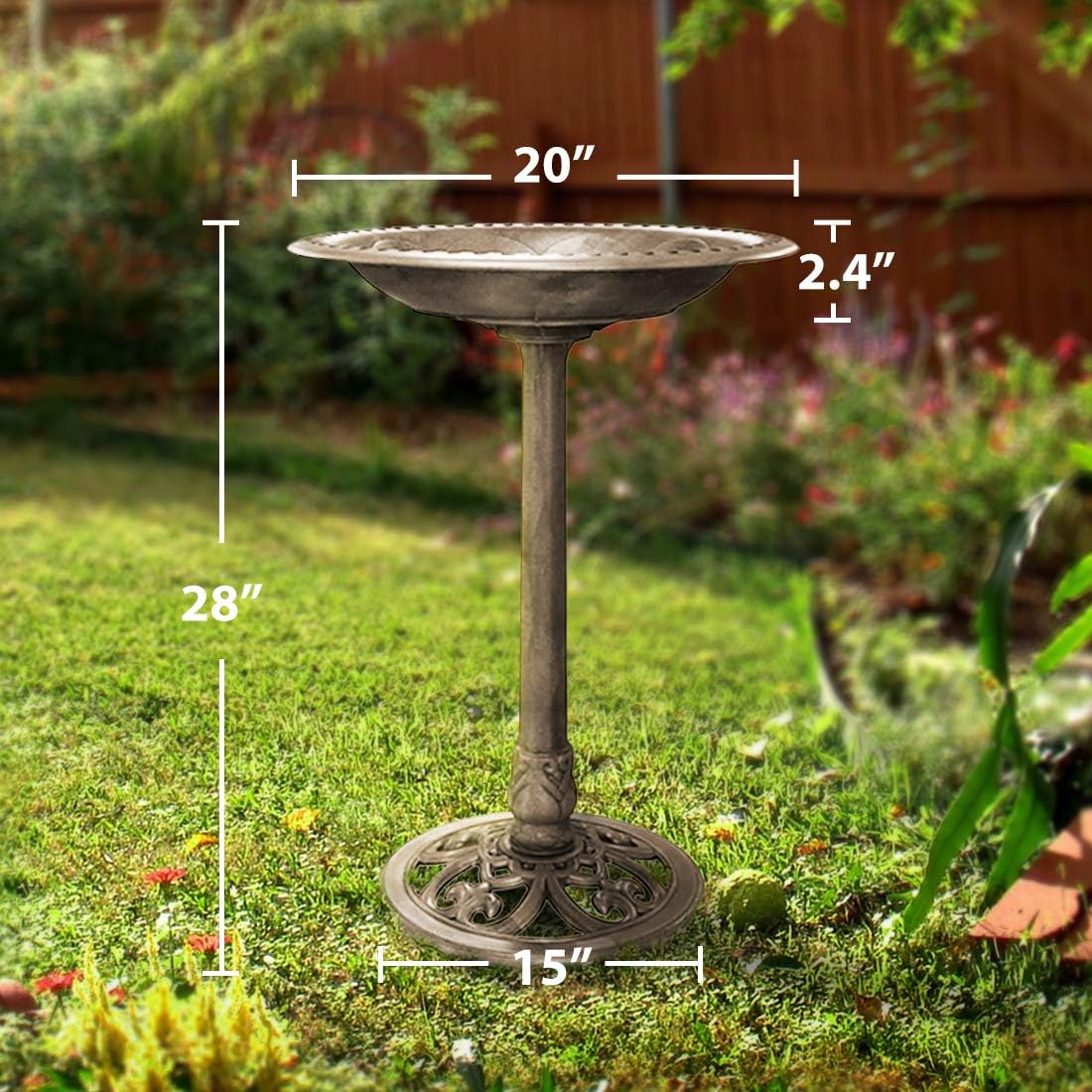 VIVOHOME 28 Inch Height Polyresin Lightweight Antique Outdoor Garden B