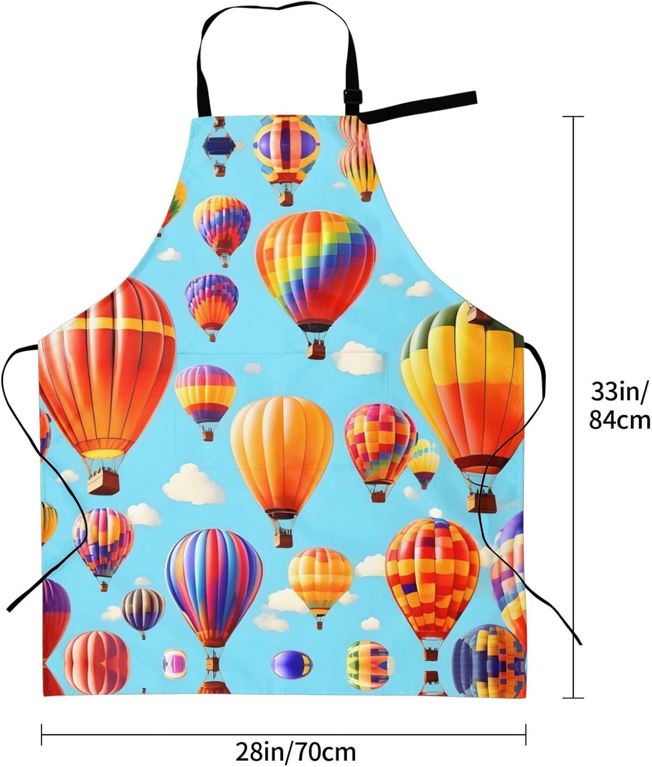 Hot Air Balloons print Waterproof apron with pocket adjustable cooking apron for adult kitchen bibs to bake