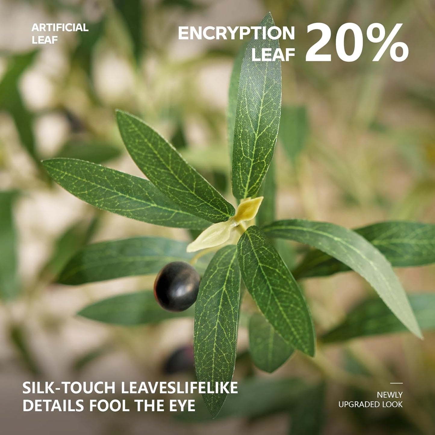 Olive Tree Artificial 6FT Tall - UV Resistant Faux Olive Trees with Strong Trunk for Outdoor - Large Potted Silk Fake Plant for Indoor Home Living Room Office Patio Decor, VN160