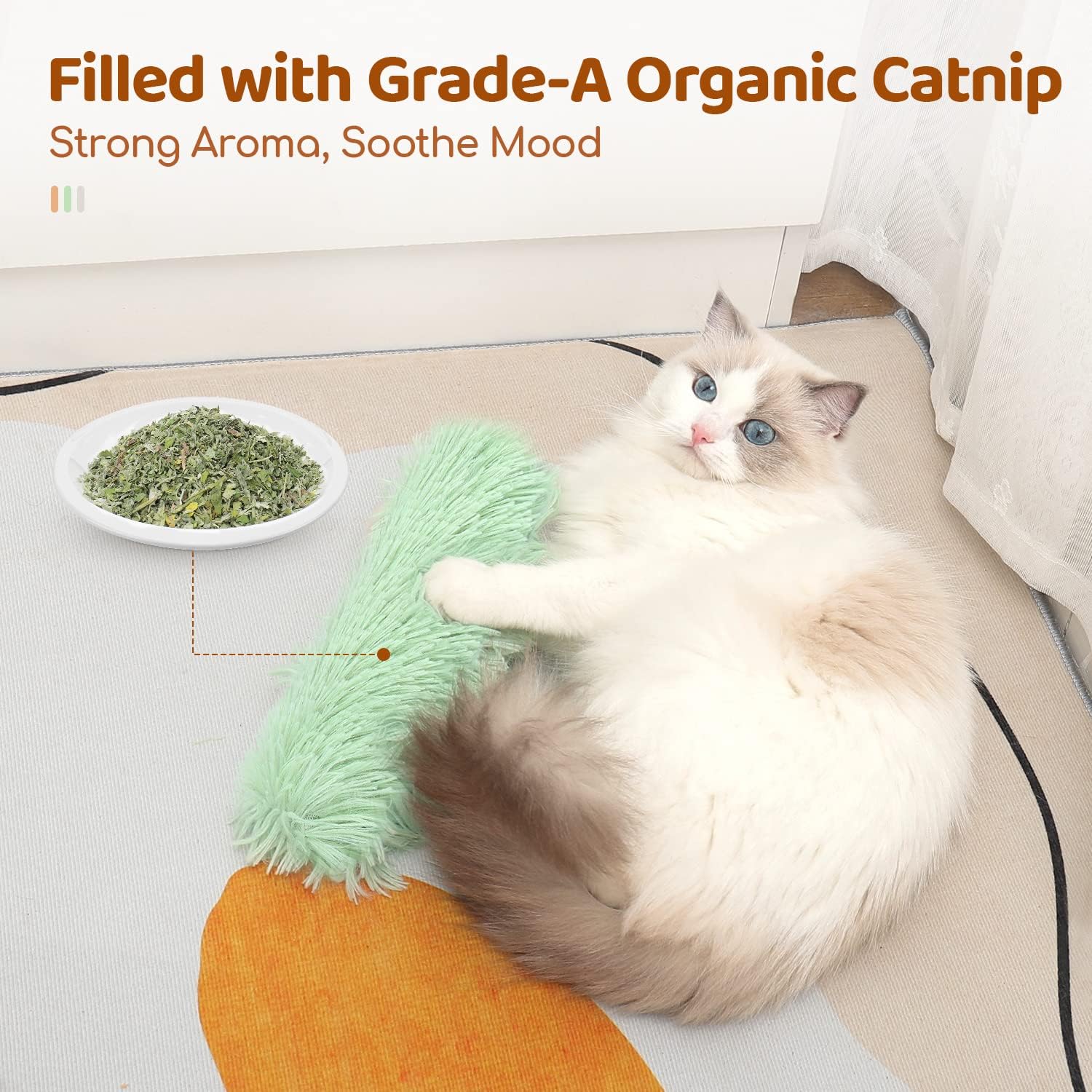 Potaroma Cat Toys Pillows, 3 Pack, Soft and Durable Crinkle Sound with
