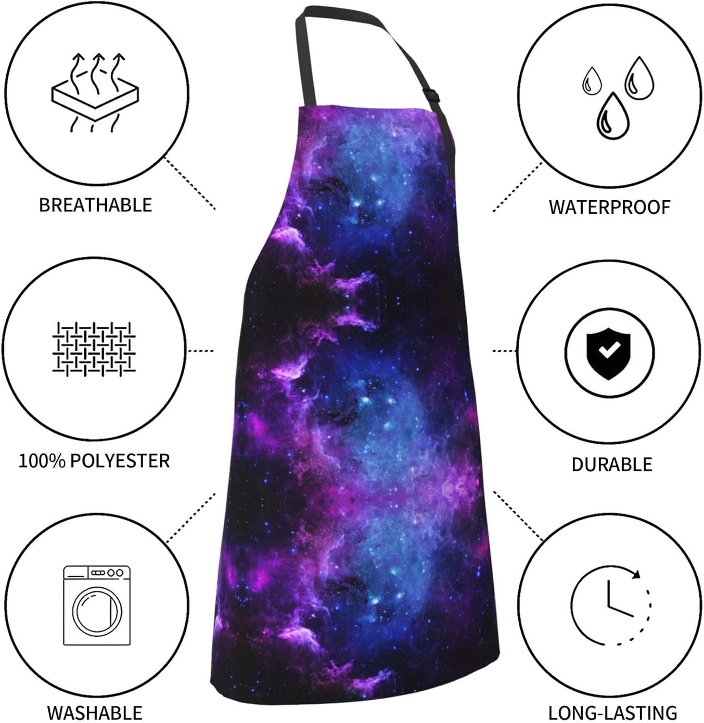 Universe Galaxy Star Space Print 28x33 In Adult Kitchen Apron with Poc