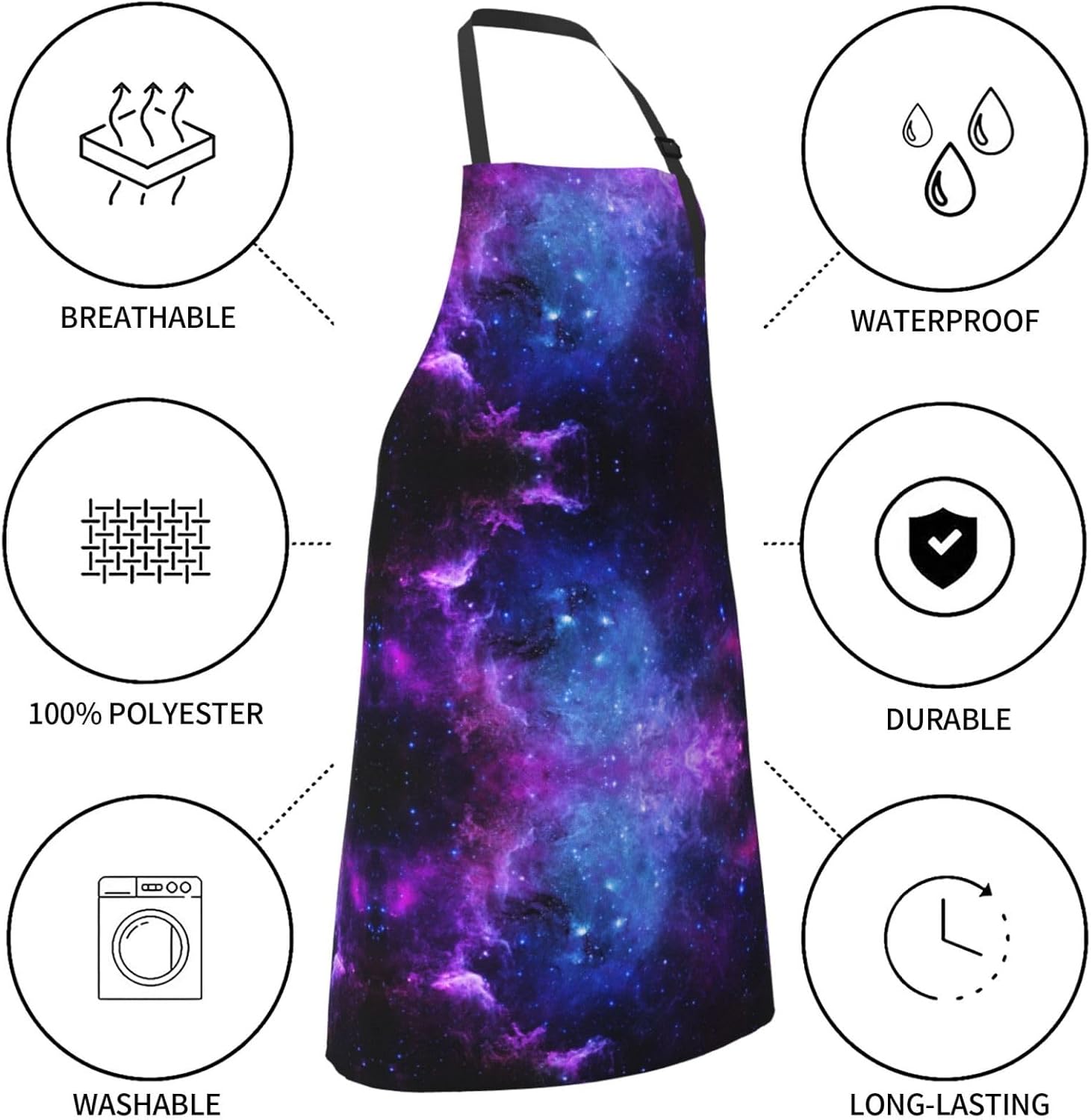 Universe Galaxy Star Space Print 28x33 In Adult Kitchen Apron with Poc