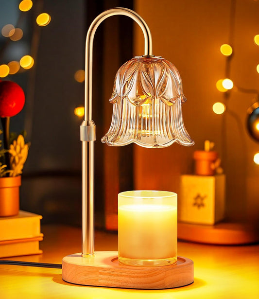 Candle Warmer Lamp Adjustable Timer - Electric Flower Glass Candles Wa