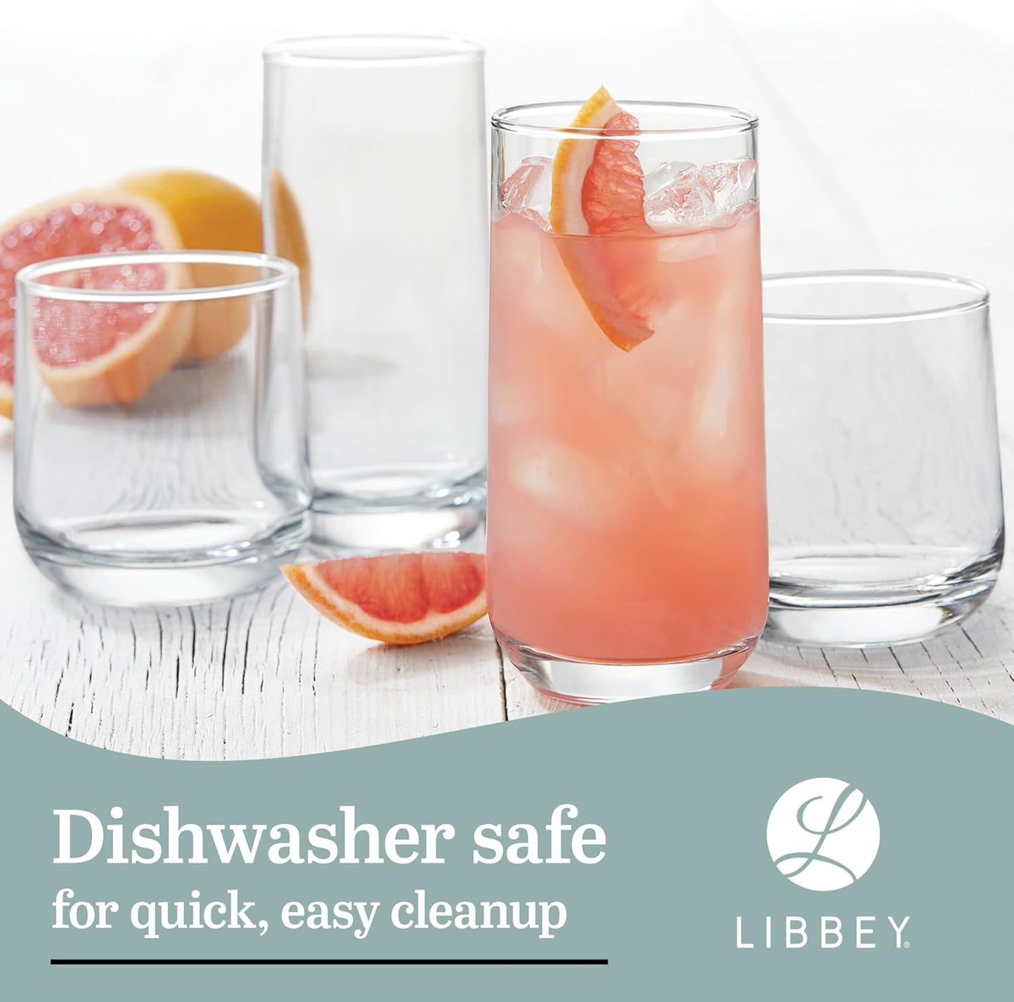 Libbey Ascent Tumbler and Rocks Drinking Glasses Set of 16, Glass Drin