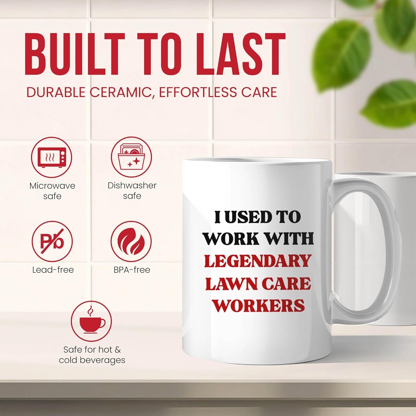 Retired Lawn Care Worker Mug - Gardening Specialist Coffee Cup - Funny Gift From Family - Designer Tea Mugs - Maintenance Cups - 11 Oz Ceramic Gifts For Plant Lovers, Birthday, Him, Her, Christmas