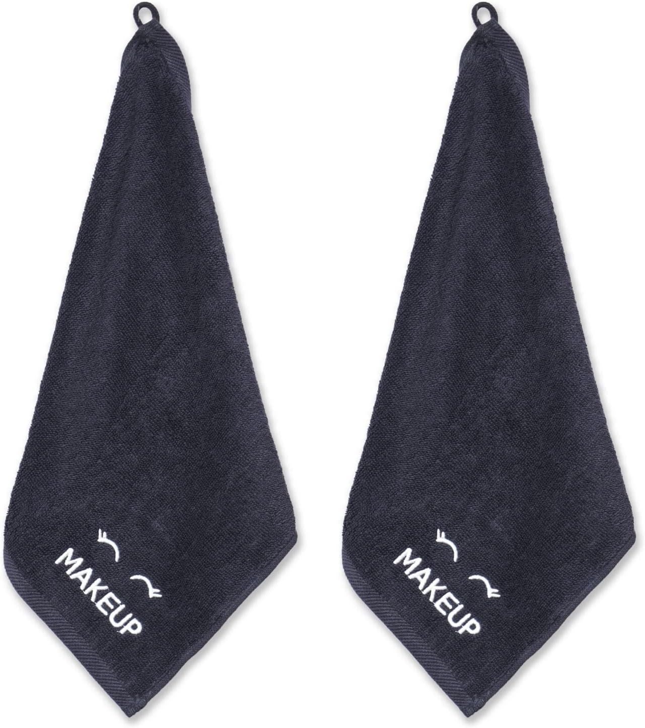 White Classic Bleach Safe Black Makeup Washcloths for Face Cleansing, 6 Pack - Super Soft Luxury Cotton Black Makeup Towels, Highly Absorbent and Quick Dry, All Makeup Remover Cloth | 13 x 13