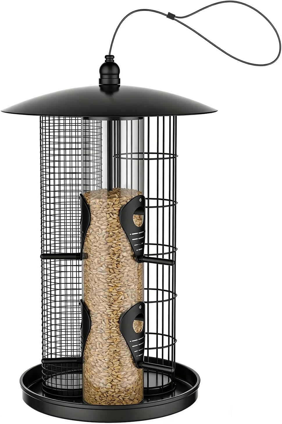 Bird Feeders for Outside - Triple-Tube Squirrel Proof Large Capacity - Bird Feeder Squirrel Proof Station,for Wild Finch Chickadee Hummingbird Food Nut Garden Yard Patio Porch