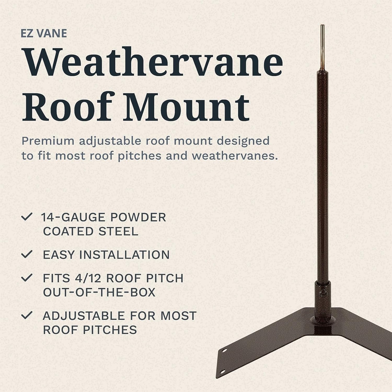 EZ Vane Hen Chicken Weathervane — Roof Mount, Wind Cups, Antique Coppe