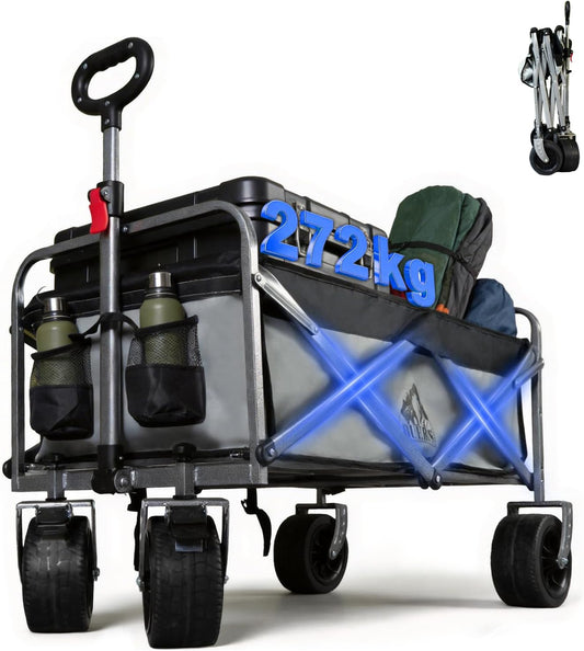 Collapsible Wagon - 600LBS Heavy-Duty Large Capacity Foldable Utility 