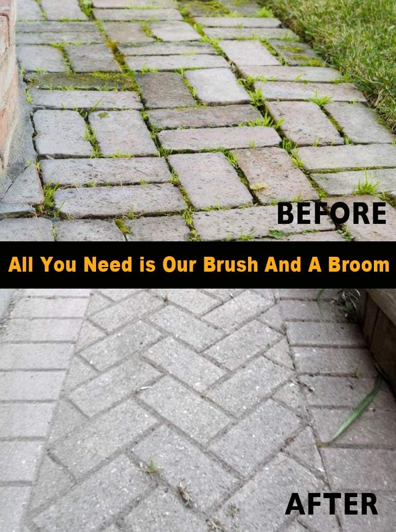 Moss Remover Deck Crevice Cleaning Tool- 2 Paver Brushes Tool for Weeding Between Pavers, Wire Brush with Weed Hook, Deck Cleaner, Crack Weeder, Patio Weed Remover Tool, Garden Weeding Tool (2)