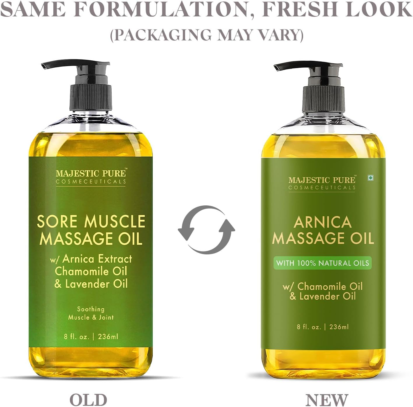 MAJESTIC PURE Arnica Sore Muscle Massage Oil for Massage Therapy - Ref