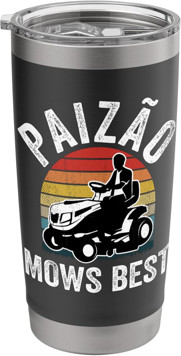 Paizao Mows Best Funny Gardener Lawn Care Father's Day Stainless Steel Insulated Tumbler