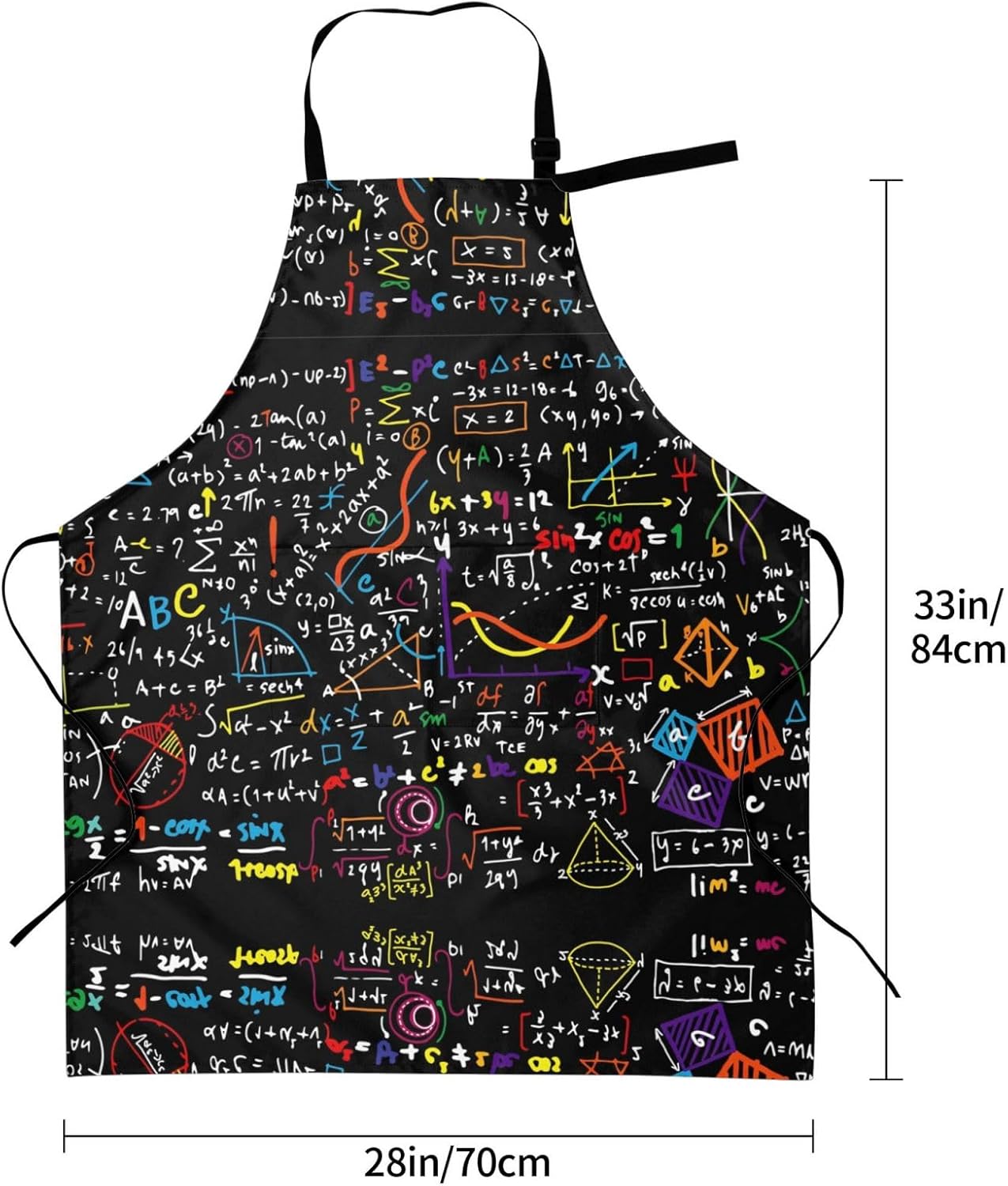 Math Formula print Waterproof apron with pocket adjustable cooking apron for adult kitchen bibs to bake