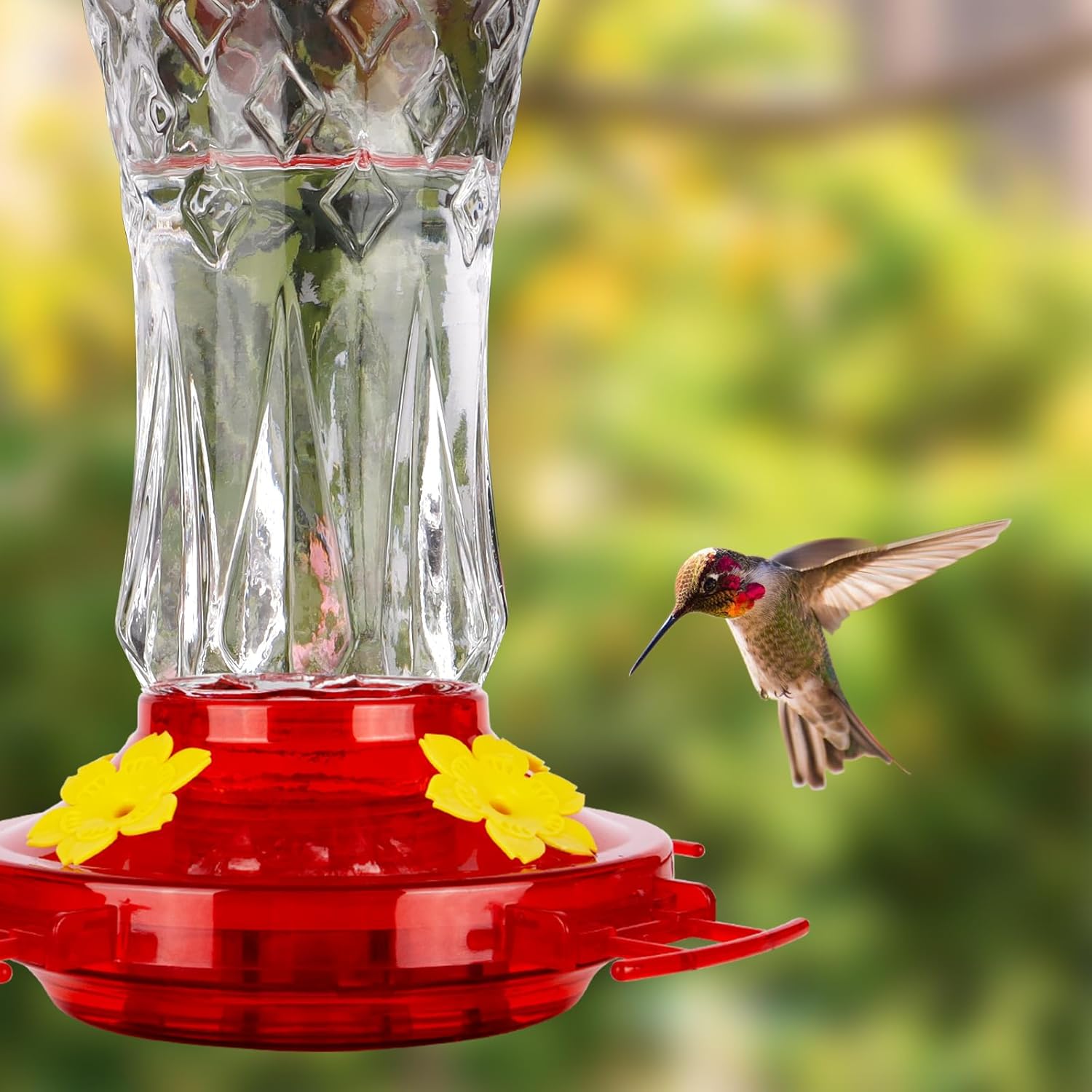 Hummingbird Feeders for Outdoors Hanging, BOLITE Glass Hummingbird Fee