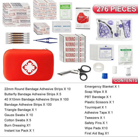 276PCS First Aid Kit Home Car Camping Hiking Emergency Supplies Small 