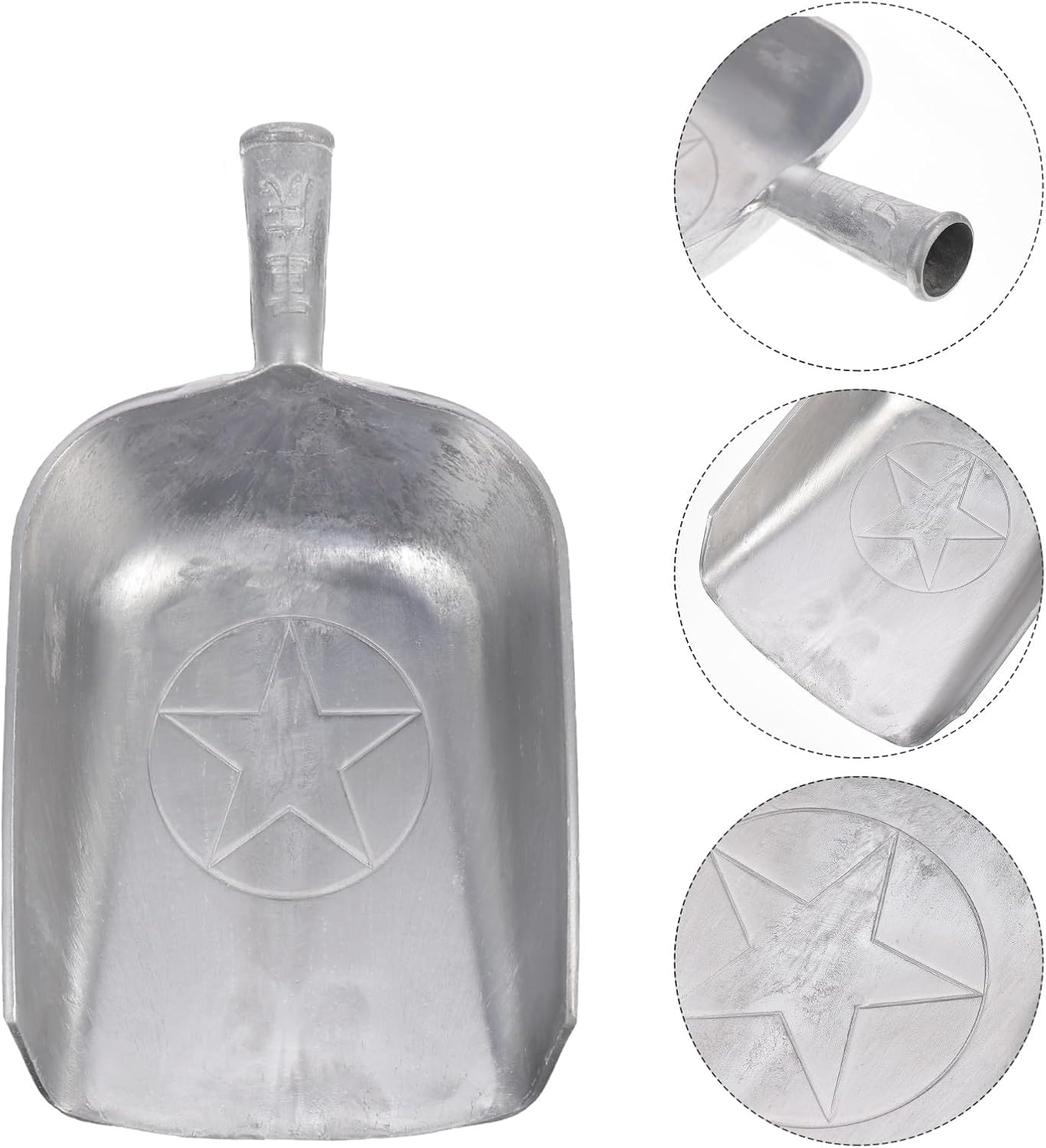 Thickened White Aluminum Water Spoon round Handle, Sturdy Kitchen Wate