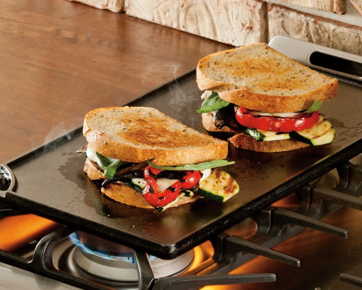 Lodge Double Play Reversible Cast Iron Grill/Griddle - Dual-Sided with