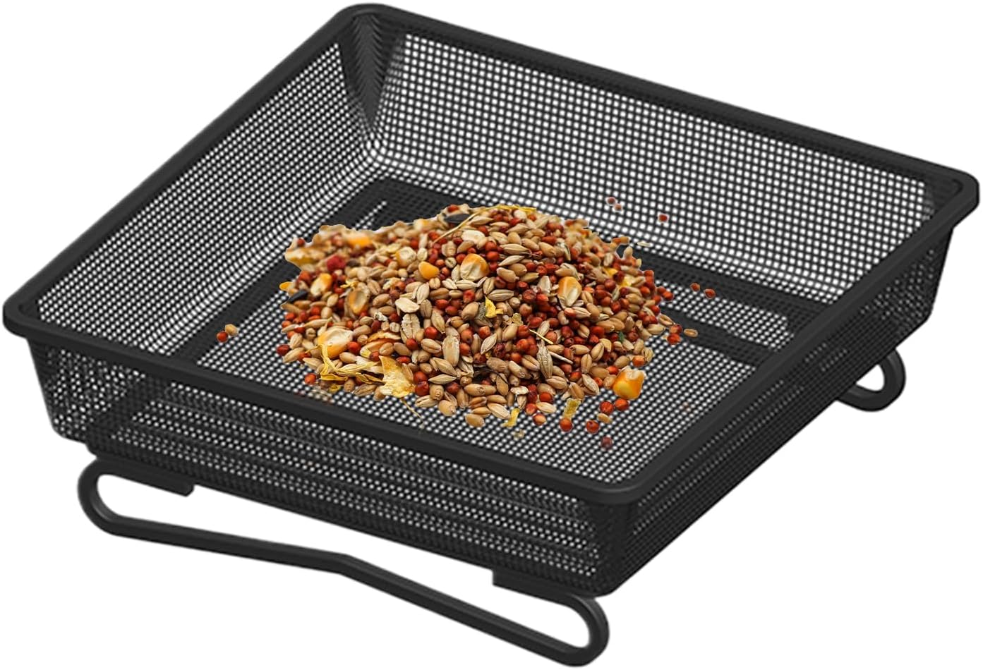 Ground Feeder for Birds,Square Mesh Anti-Tip Feeding - Flat Bird Feede