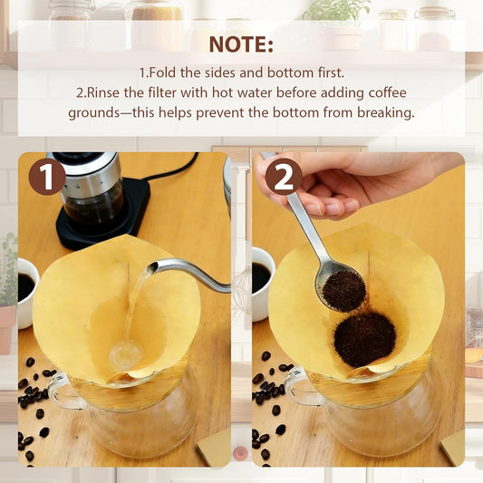 200 Count Coffee Filters #4, Disposable Cone Coffee Filters 8-12 Cup, 