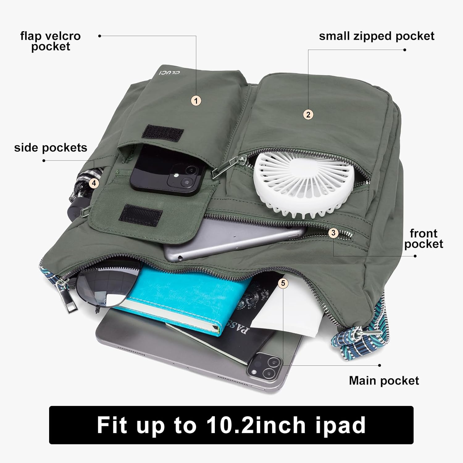 CLUCI Travel Purses for Women, Waterproof Nylon Crossbody Bags for Wom