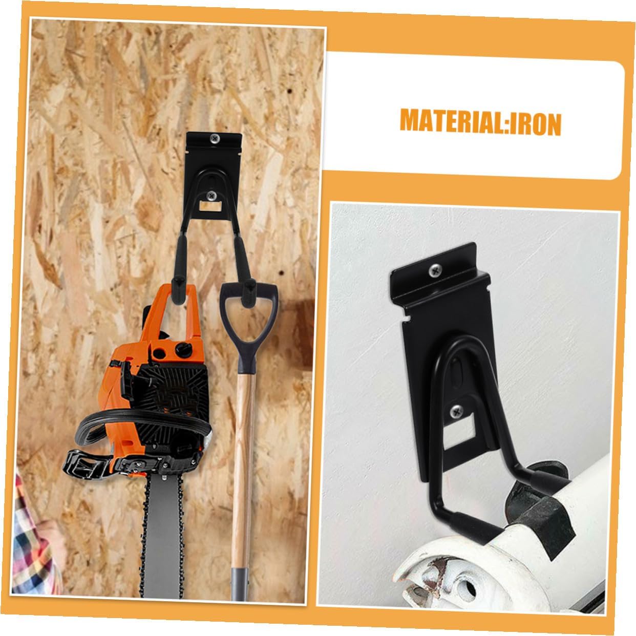 Milisten 2pcs Heavy Duty 8-inch Metal Garage Utility Hooks Wall Mounte