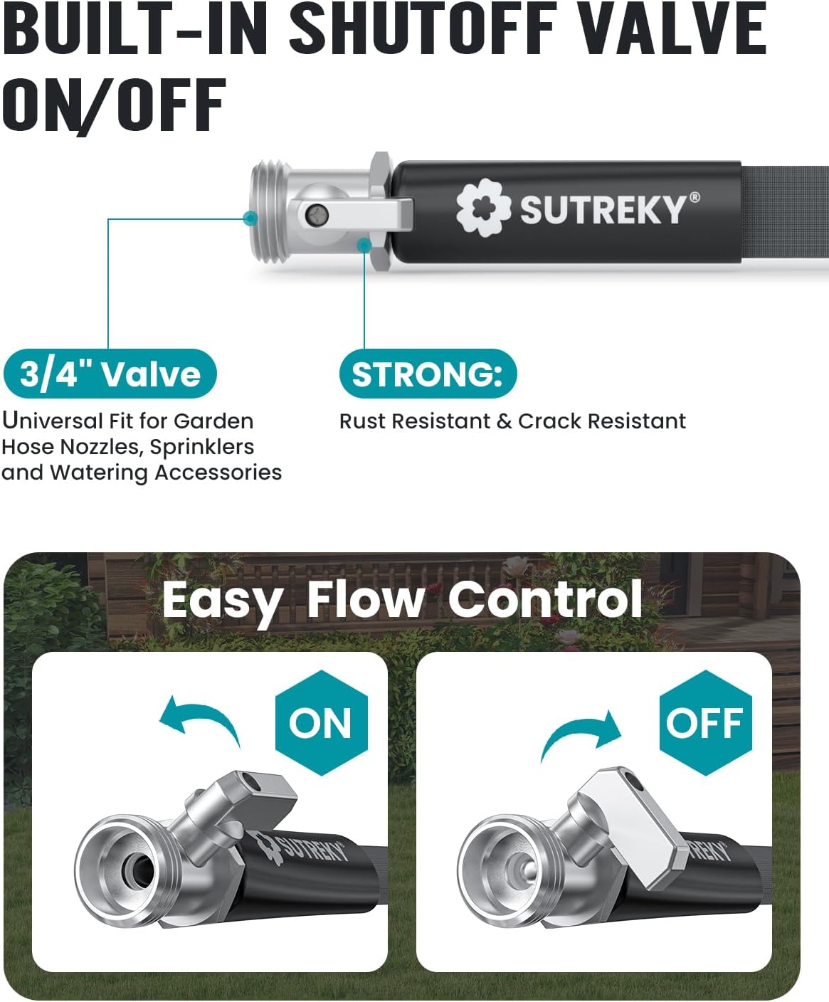 Garden Hose 50ft – Ultra-Light, Kink-Free, High-Pressure, Abrasion-Res