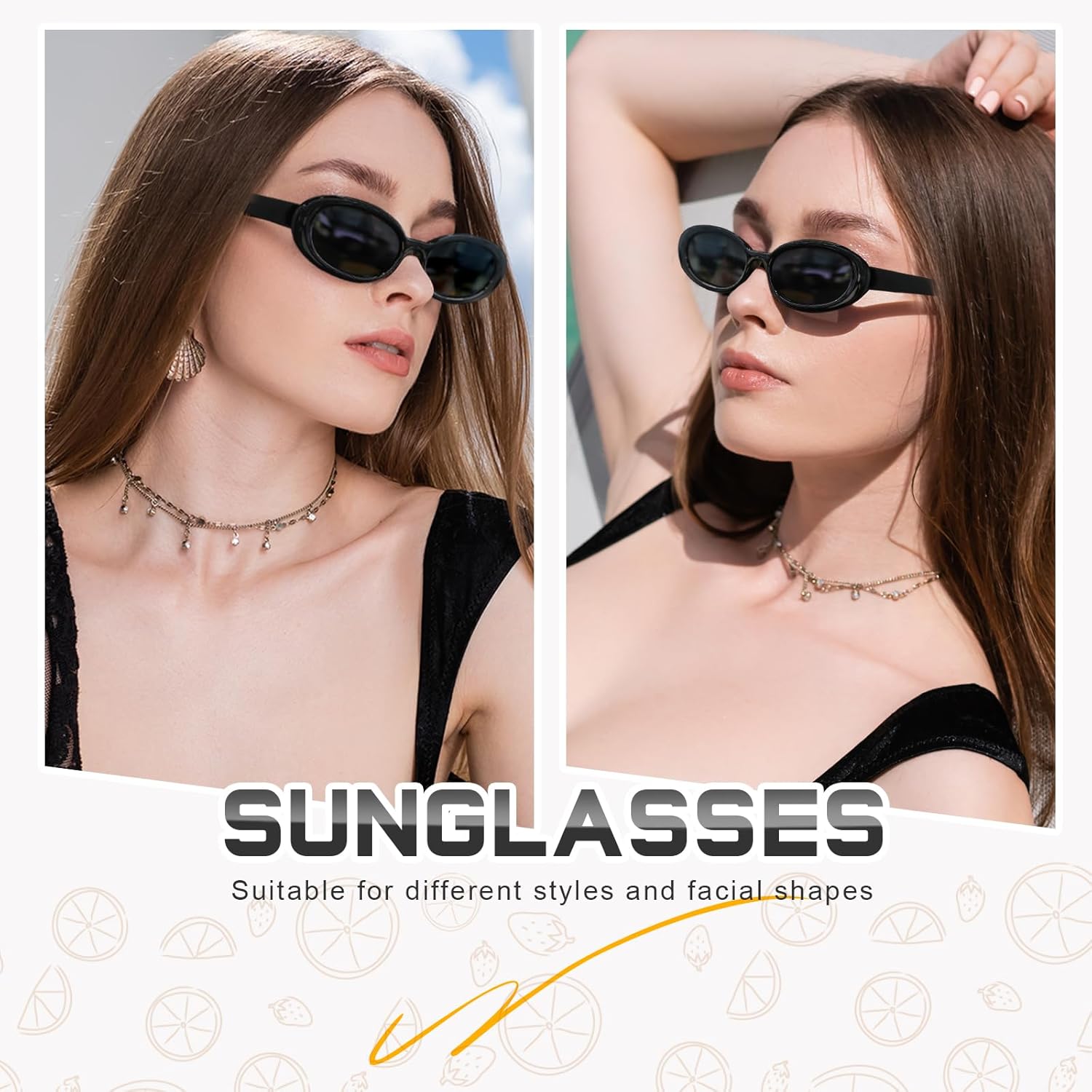 DANAMY Sunglasses Womens Retro Oval Sunglasses for Women Men Fashion S