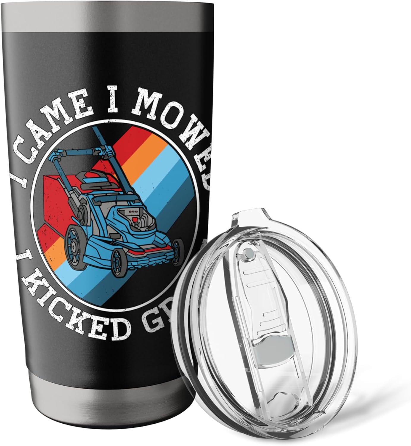 I Came I Mowed I Kicked Grass Lawn Care Gardening Landscaper Stainless Steel Insulated Tumbler