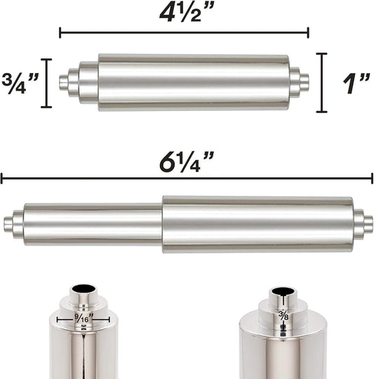 Universal Plastic Spring Loaded Toilet Paper Roll Holder Replacement, Chrome (1, Chrome)