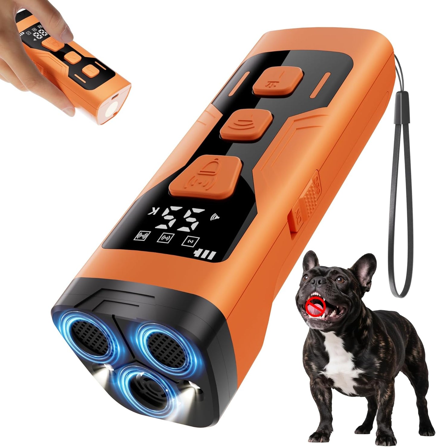 Dog Bark Deterrent Devices, 3X Ultrasonic 65FT Anti Barking Device, 4 