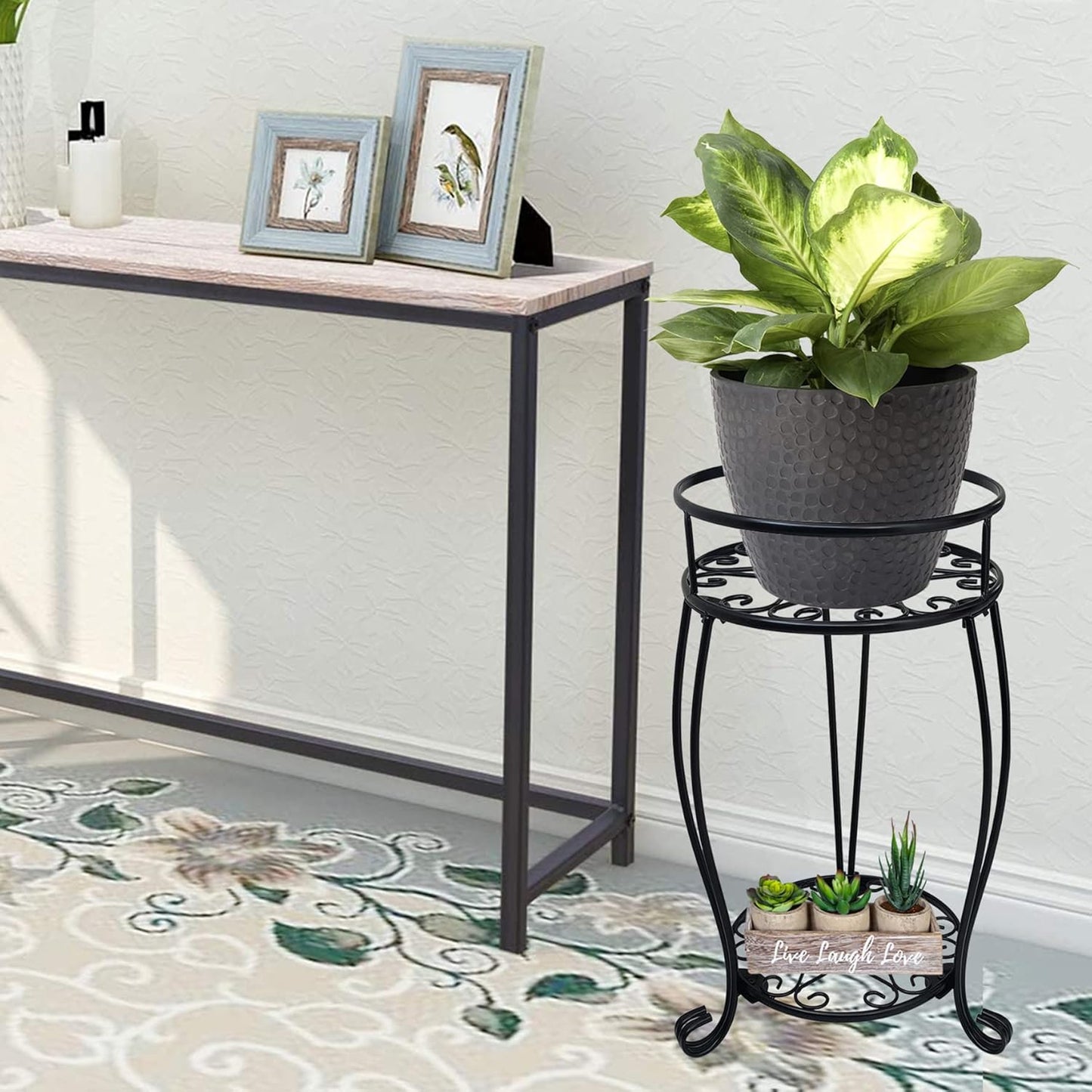 CASIMR 2-Pack Plant Stand, 2 Tier 19.2 inch Tall Metal Potted Holder R