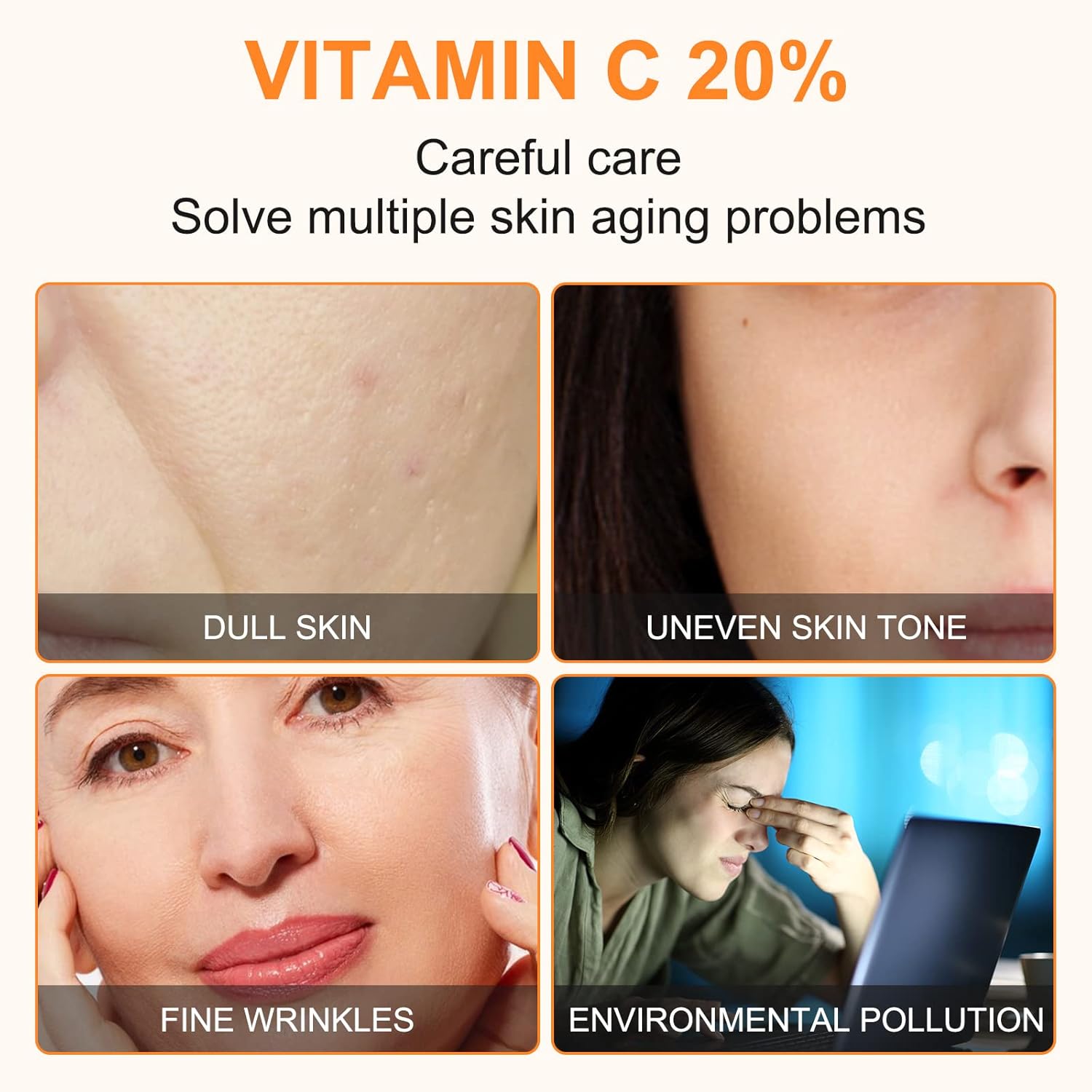 Premium 20% Vitamin C Serum For Face with Hyaluronic Acid, Retinol & A
