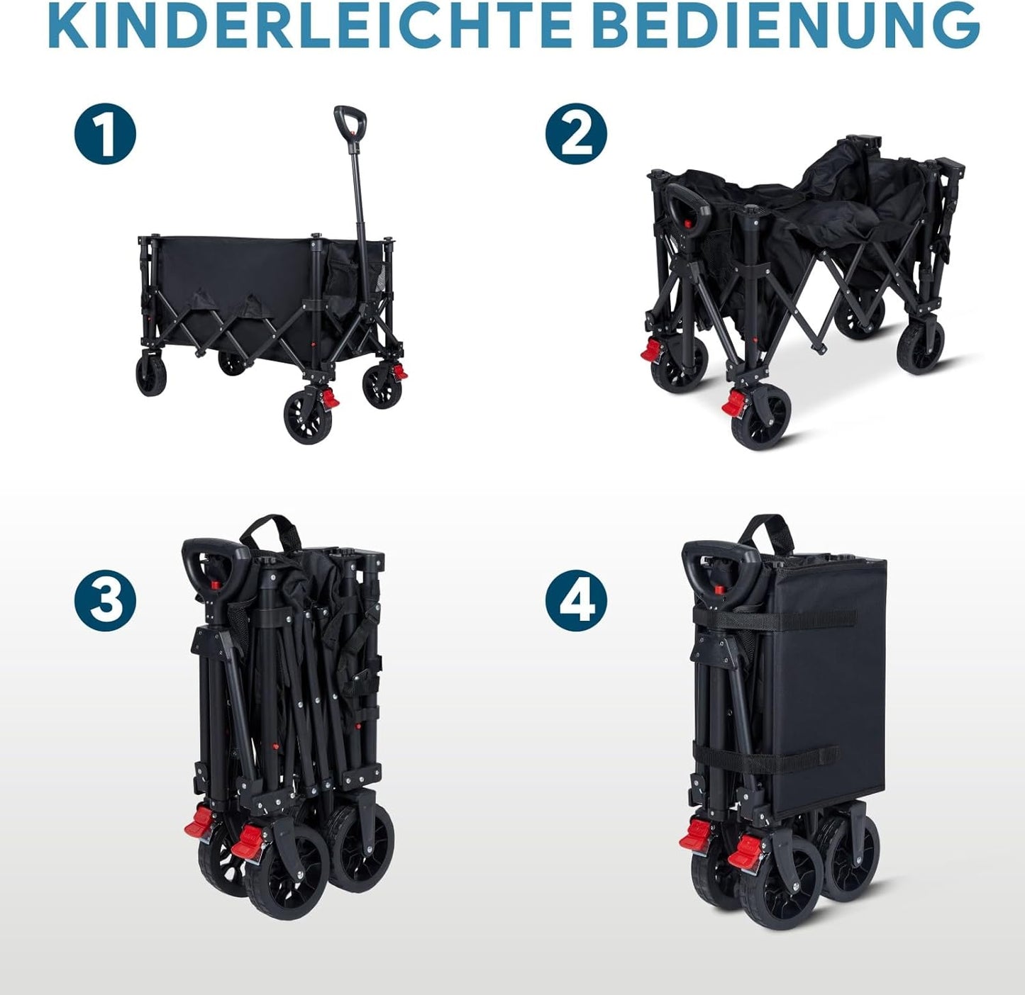 Outdoor Camping Trailer with Detachable Wheels Portable Folding Multi-Functional Travel Trailer with Tailgate Extension, Ideal for Outdoor Camping and Grocery Shopping.
