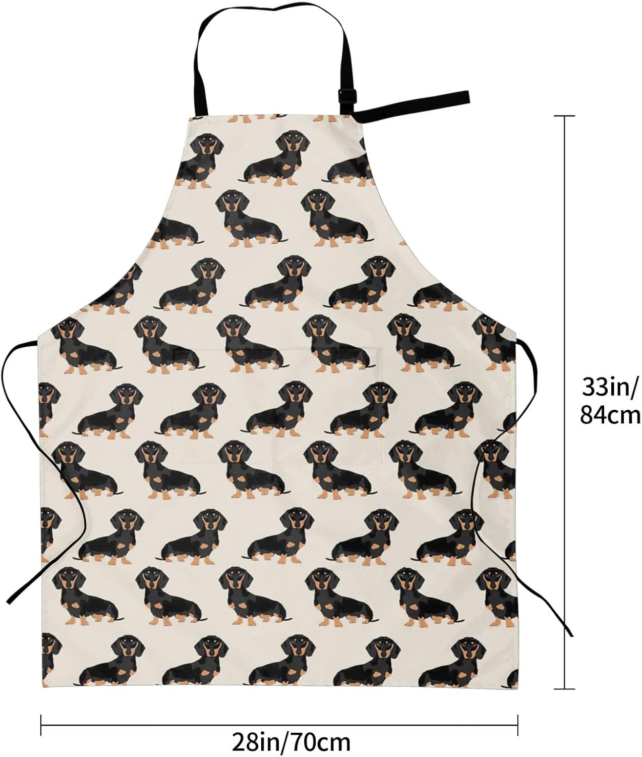 Dachshund Dog print Waterproof apron with pocket adjustable cooking apron for adult kitchen bibs to bake