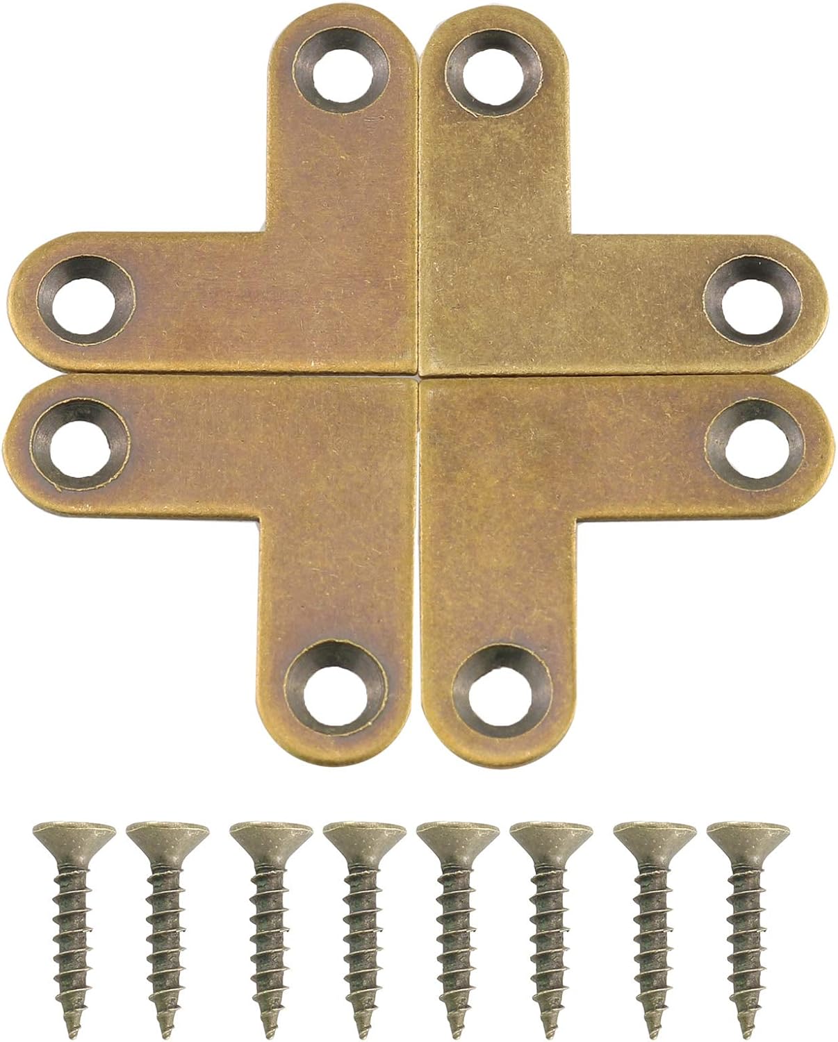 HJ Garden 4pcs L-Shaped Copper Corner Code Brass Flat Corner Bracket J