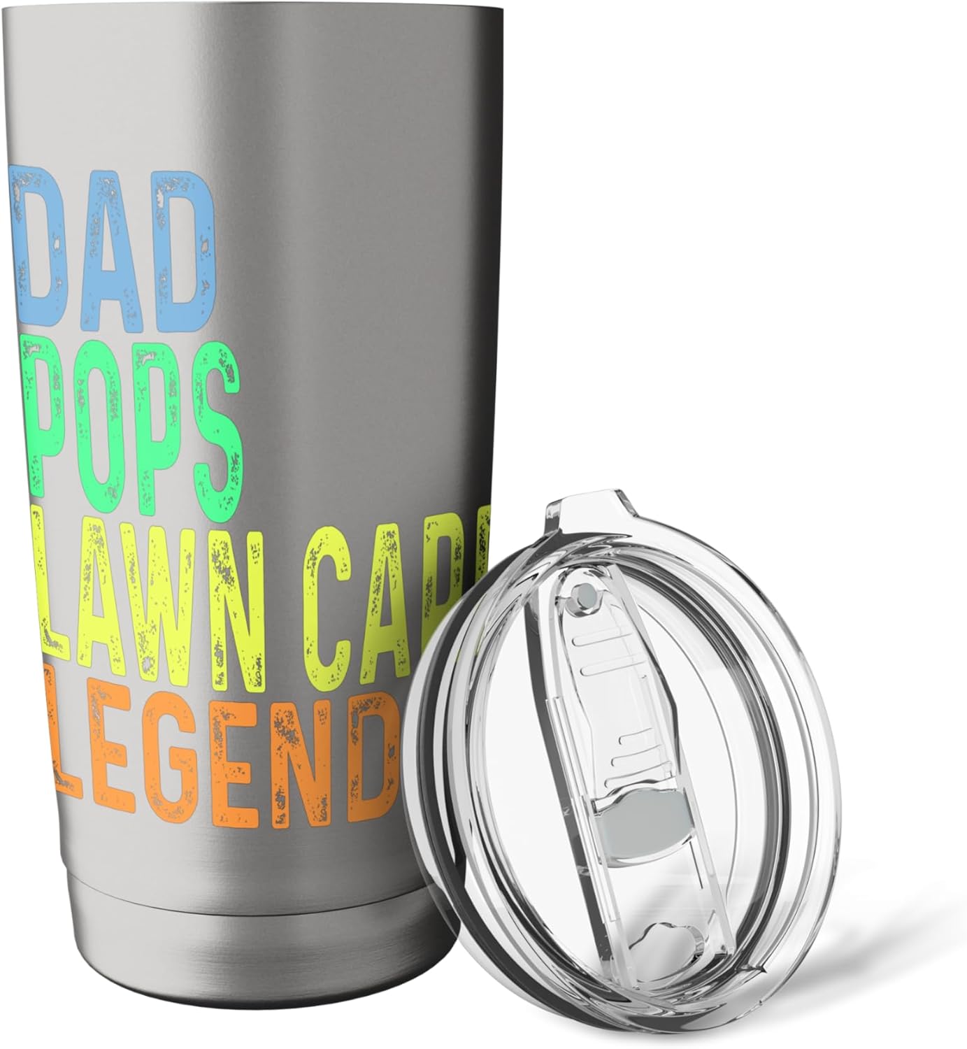 Funny Dad Pops Lawn Care Legend Grass Mowing Lawn Mower Dad Stainless Steel Insulated Tumbler