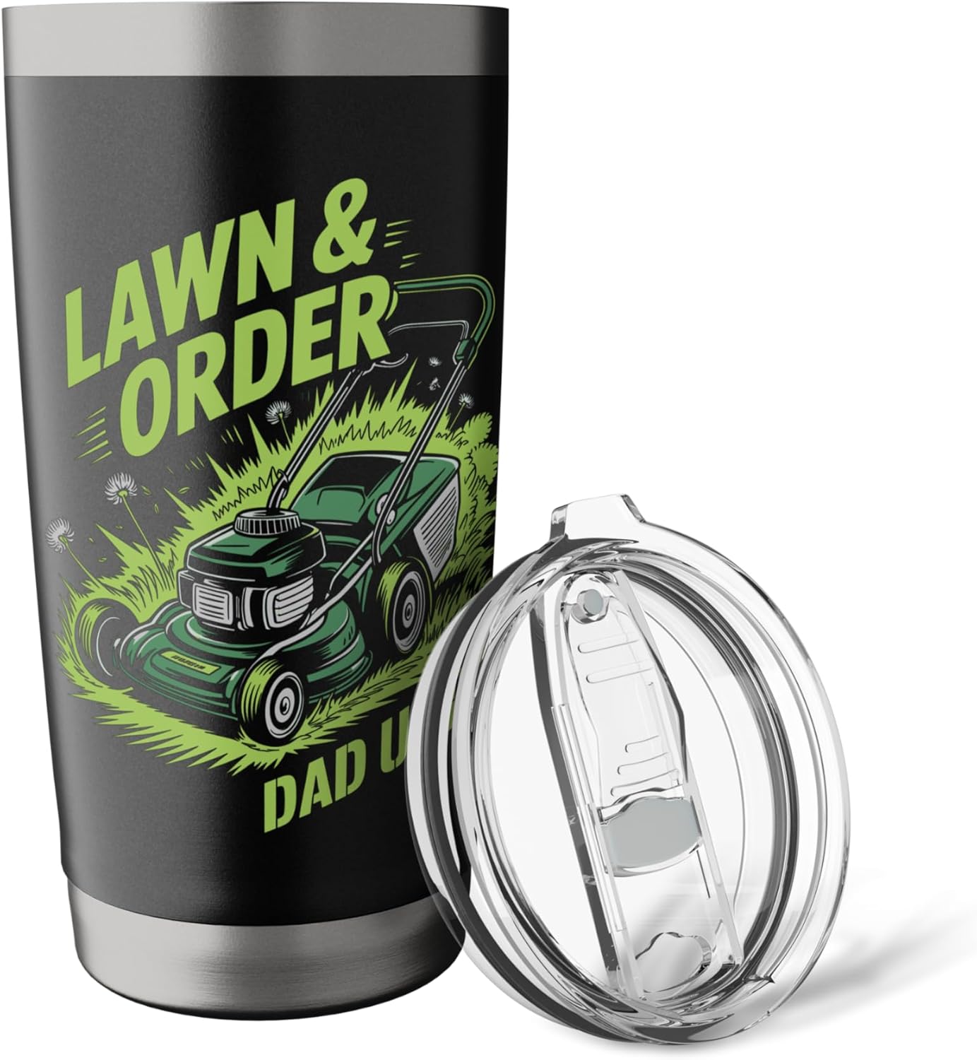 Lawn & Order Dad Unit Funny Landscaping Mowing Pun for Dad Stainless Steel Insulated Tumbler