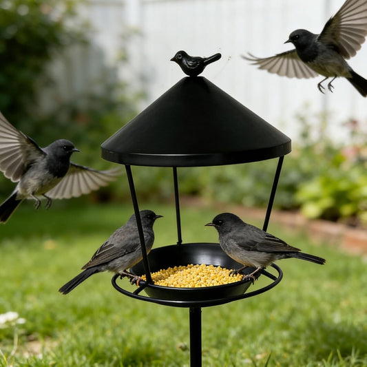 Bird Feeder | Weatherproof Wild Feeding Station | Standing Bird Feeder Tray,for Garden Backyard Patio Courtyard Yard