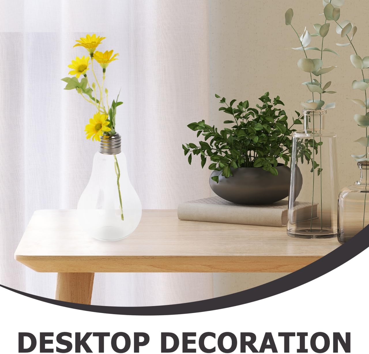2pcs Hanging Glass Vase Hyacinth Vase Light Bulb Glass Bottle Planter Desk Planter Holder for Home Decor