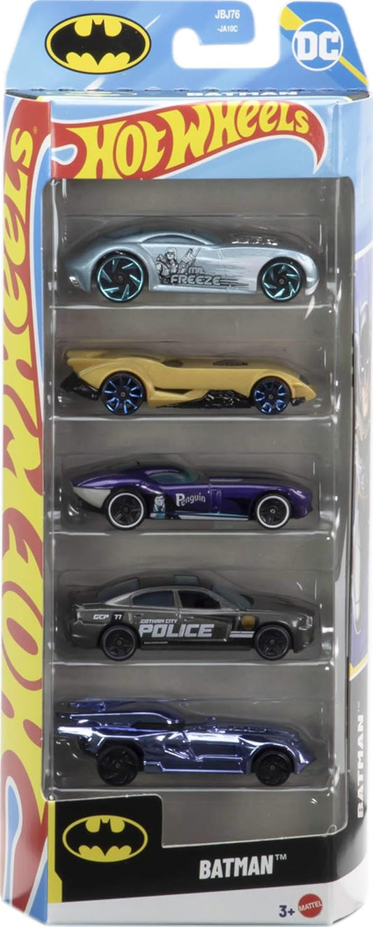 Hot Wheels Batman Toy Car 5-Pack, Set of 5 1:64 Scale Die-Cast Batman-
