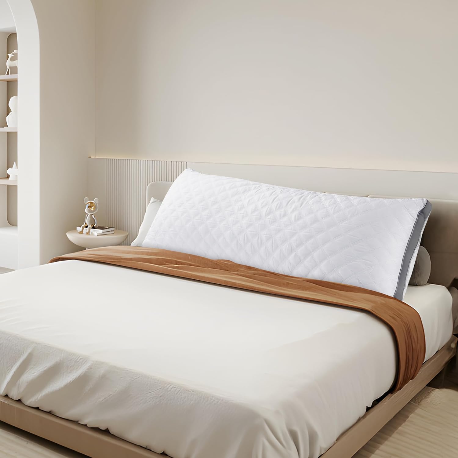 Oubonun Premium Adjustable Loft Quilted Body Pillows - Firm and Fluffy