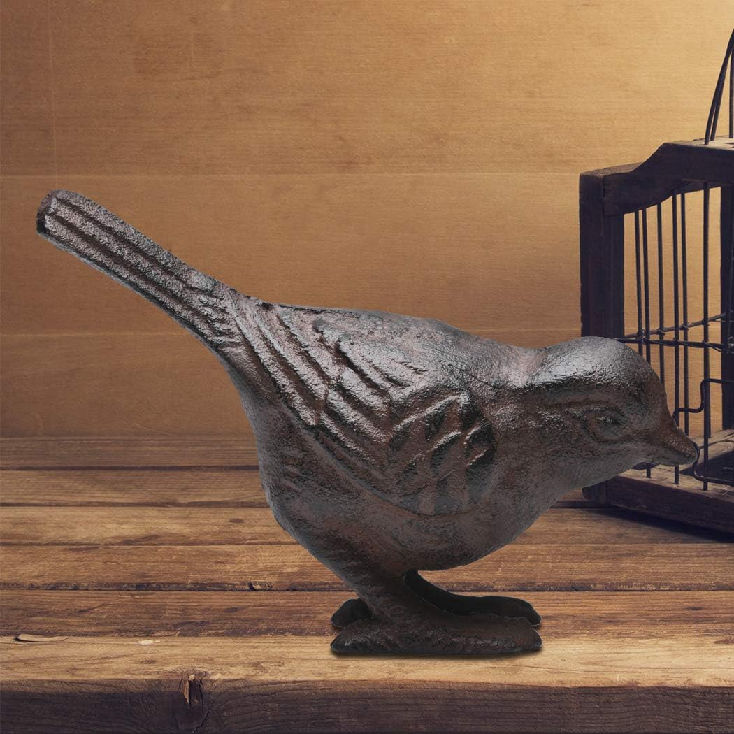 BRASSTAR Rustic Cast Iron Antique Bird Farmhouse Décor for The Home Bird Decorations Finish Collectible Replica Rust Color PTZY230