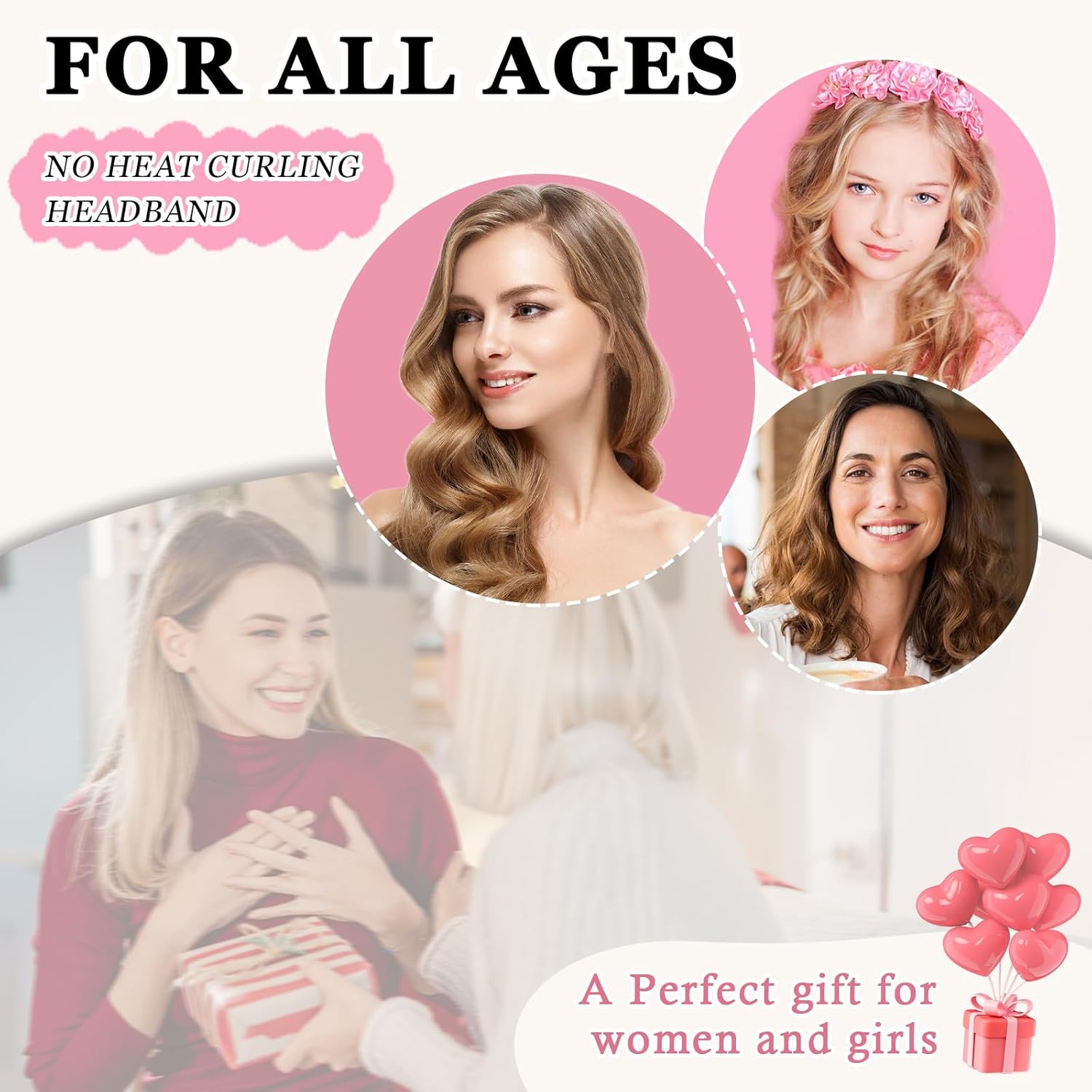 No Heat Overnight Curl Headband, 70" Soft Ribbon Wrap for Long Hair, 9