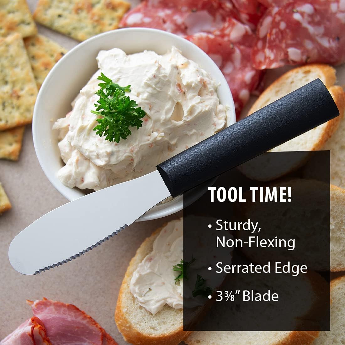 Rada Cutlery Party Spreader Knife (W235), 3.38" Stainless Steel Shallo