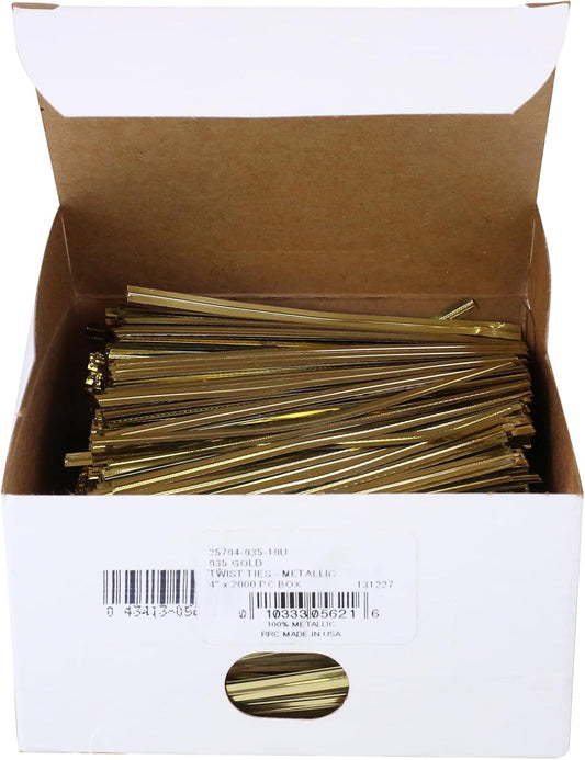 Home Decor Trimmings - Twist Ties - Metallic Rd, Gold, 4 Inch, 1 Bag