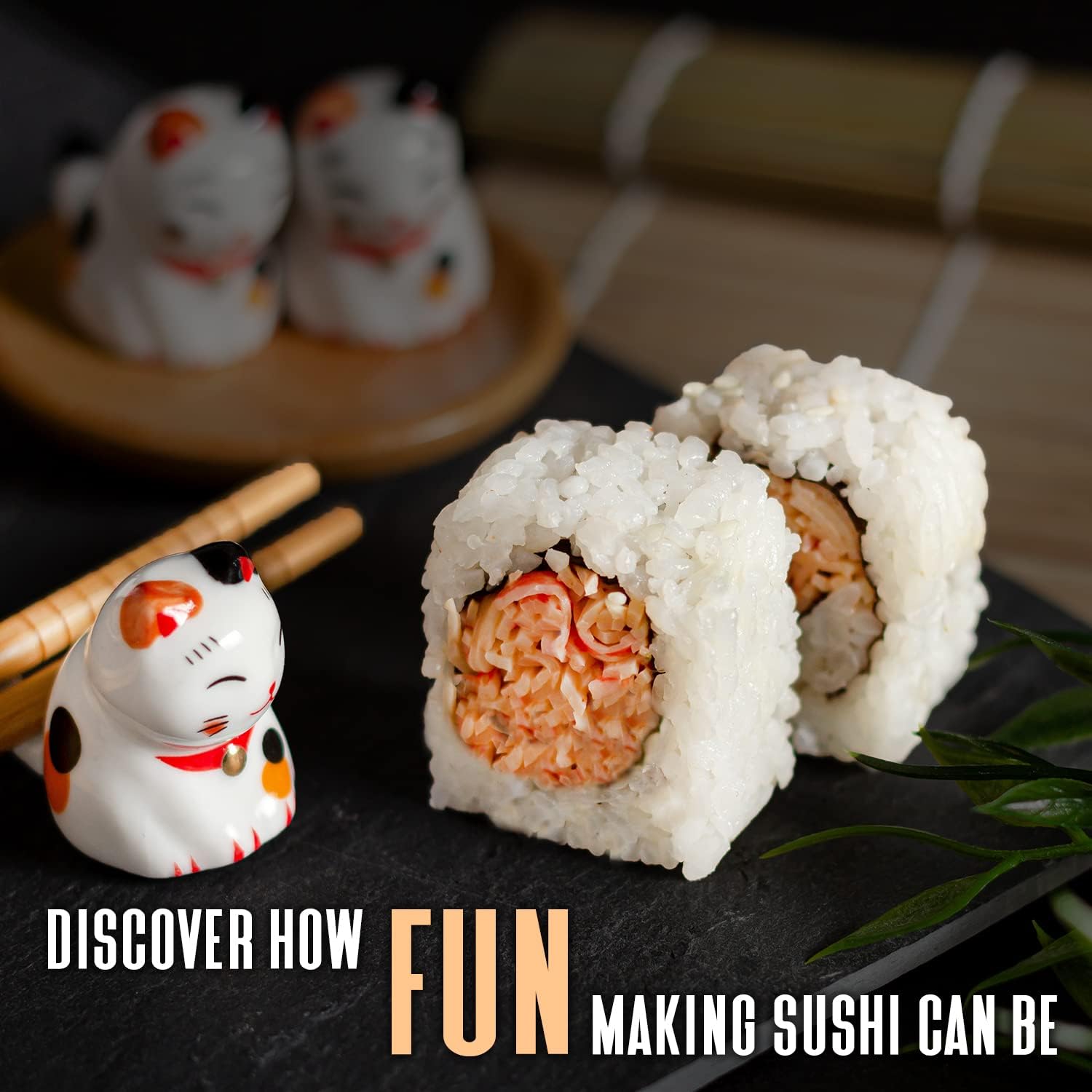 Alas Complete 20 Piece Sushi Making Set - Kit for Beginners & Pros wit