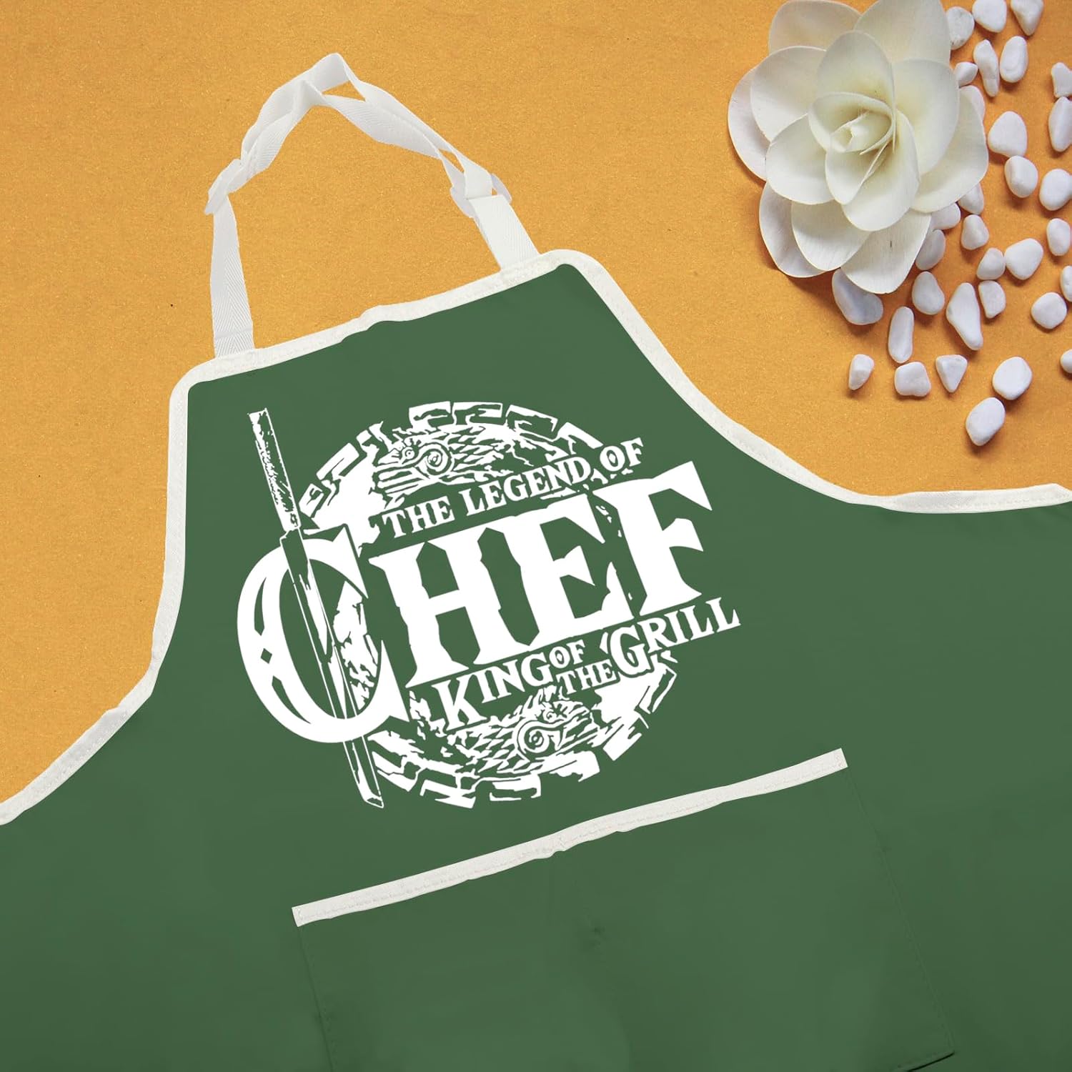 WCGXKO Grilling Gift Grill Kitchen Apron BBQ Chef Apron BBQ Kitchen Ga