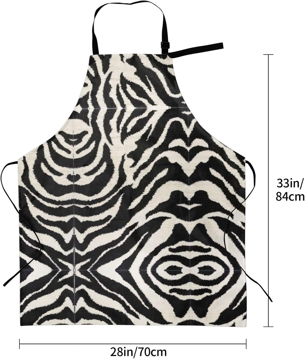 Zebra Animal print Waterproof apron with pocket adjustable cooking apron for adult kitchen bibs to bake