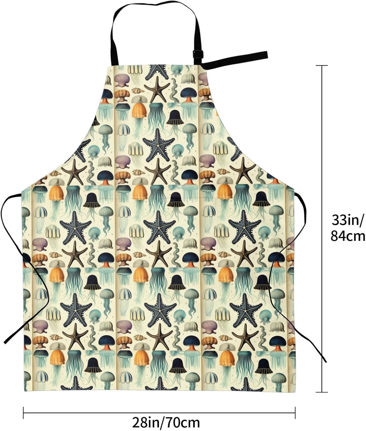 YANYU Jellyfish ocean Print 28x33 In Kitchen Apron Stylish Chef Apron 