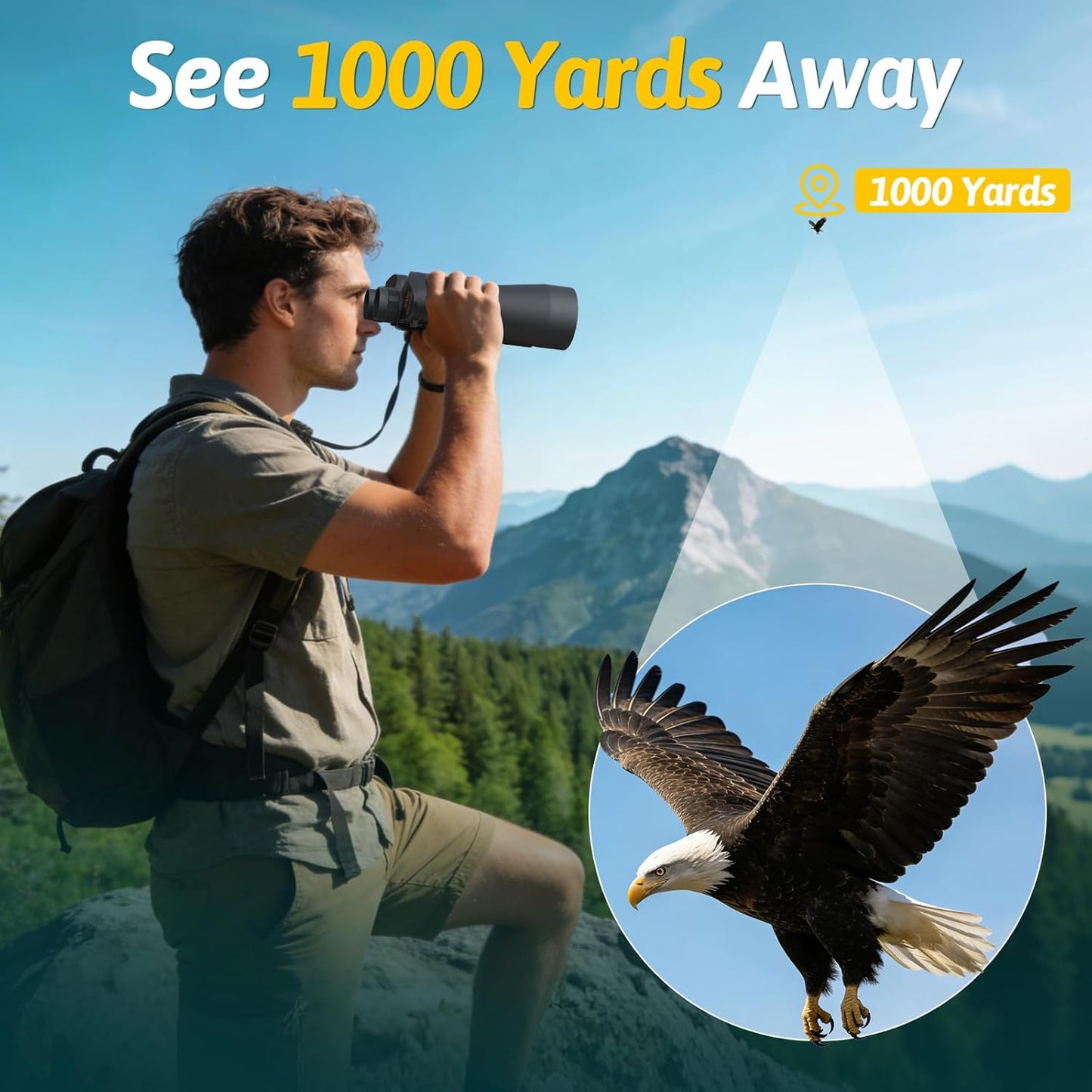20x60 Binoculars for Adults High Powered - OPAITA HD Binoculars with BAK4 Prism & FMC Lens for Clear Low Light Vision - Large View Binoculars for Bird Watching Hunting Cruise Camping Travel Stargazing